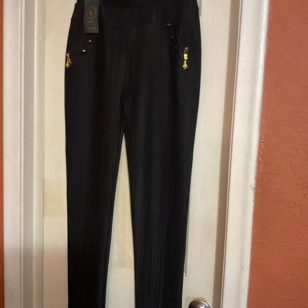 CI Fashion two toned black stretch pants